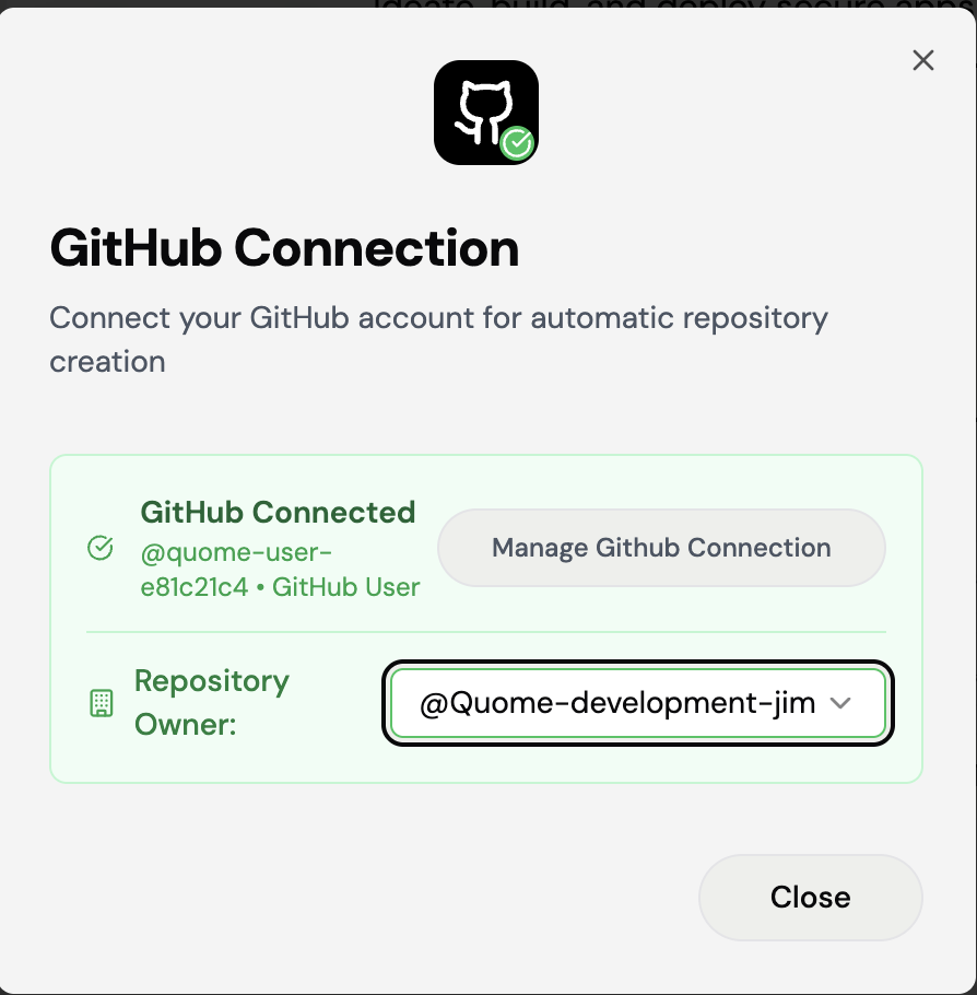 GitHub Account Selection Process